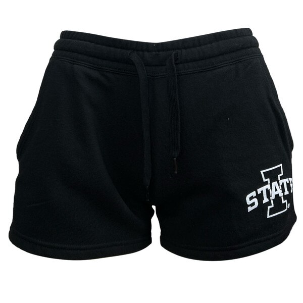 College House Women's I-State Black Fleece Shorts